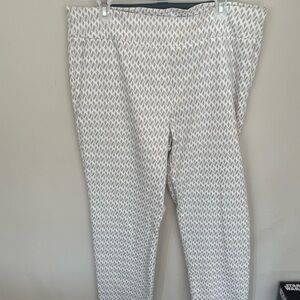 White and Tan Patterned Pants